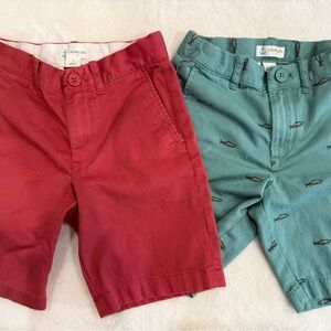 J Crew Crewcuts 100% Cotton Kids Coral and Aqua Fish Print Shorts Boys Size 7
